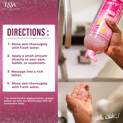 Fair & White So White Exfoliating Shower Gel / Tonic Scrub - Revitalizing shower gel - 940ml / 31.8 fl oz