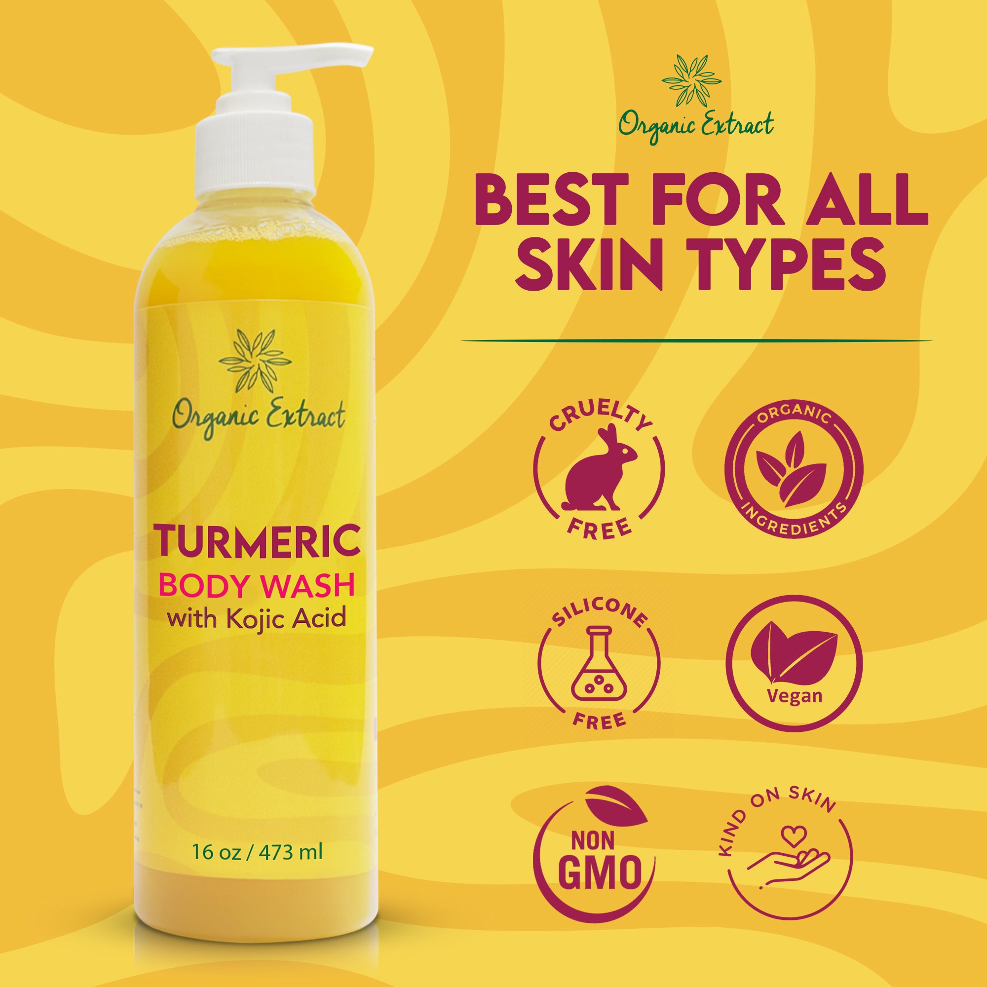 Organic Extract Turmeric Body Wash 16 oz/473 ml