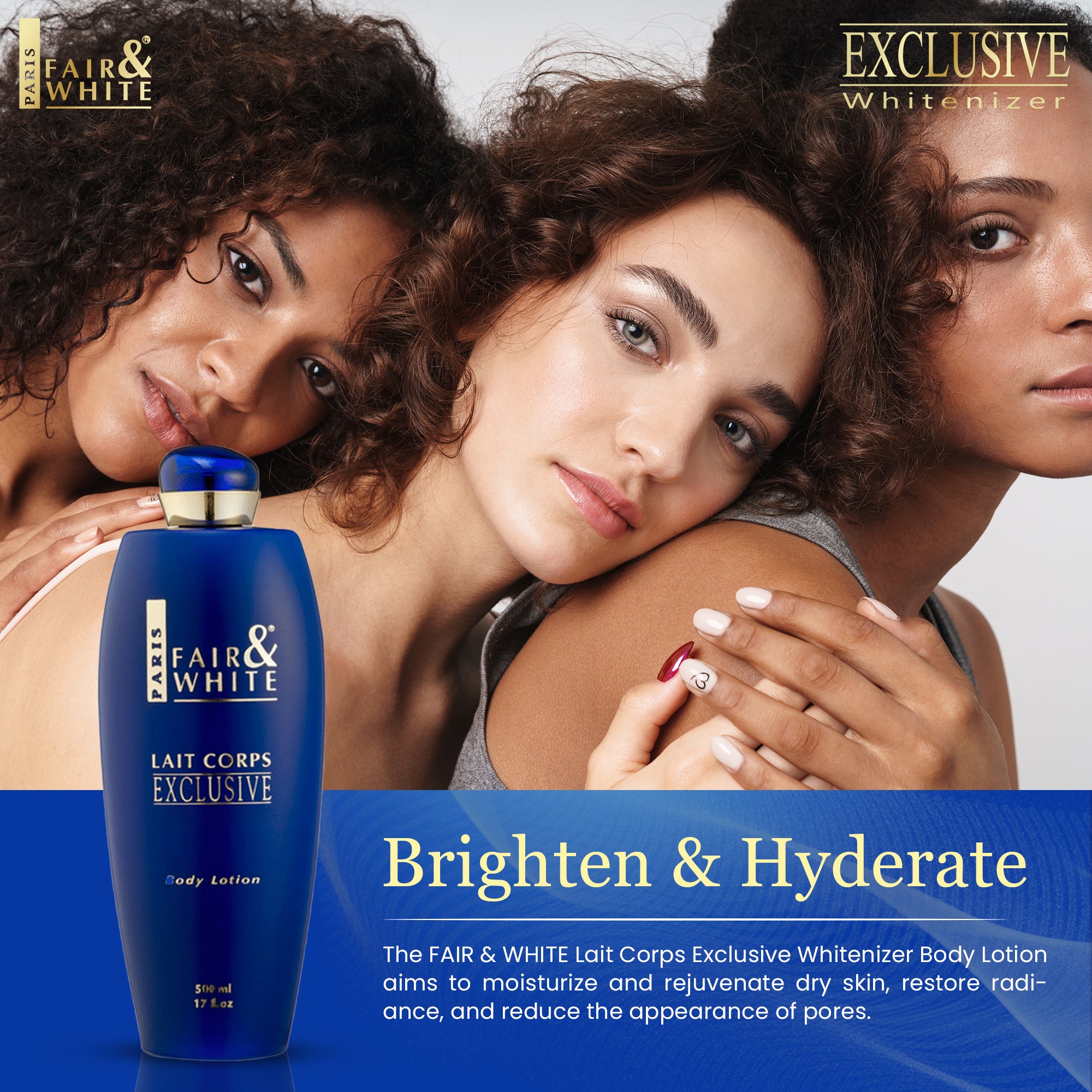 Fair & White Exclusive Whitenizer Bodylotion NHQ - Hydrateert de huid - 500ml / 17 fl oz