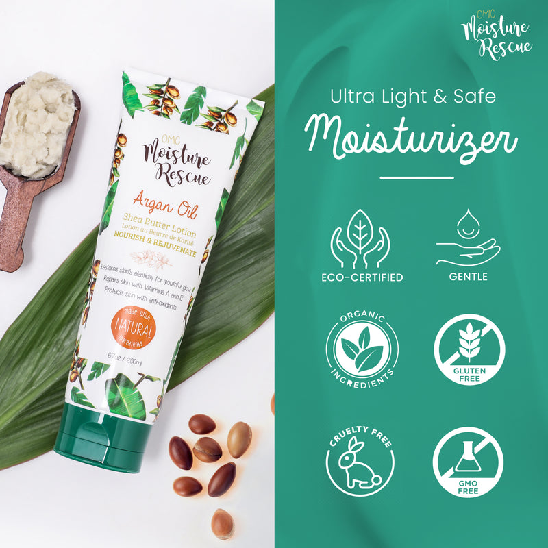 Tube de lotion au beurre de karité Moisture Rescue avec huile d'argan