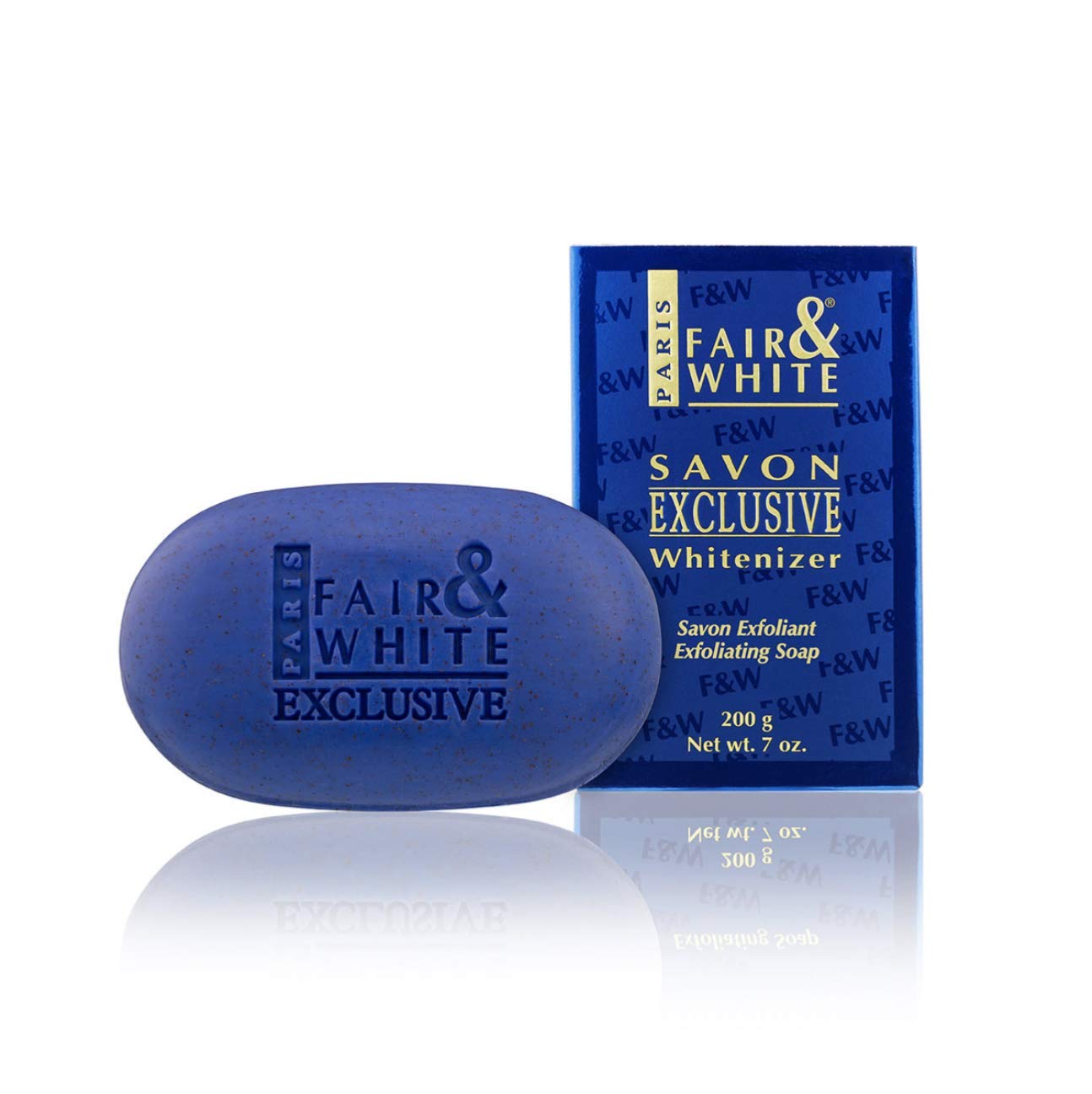 Fair & White Savon Exclusive Whitenizer Exfoliating Soap - Buffs away dead skin cells - 200g / 7 oz Fair & White Exclusive - Mitchell Brands - Skin Lightening, Skin Brightening, Fade Dark Spots, Shea Butter, Hair Growth Products