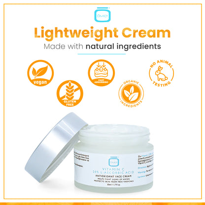 Omic+ Vitamin C Cream 20% L-Ascorbic Acid 50ml Jar