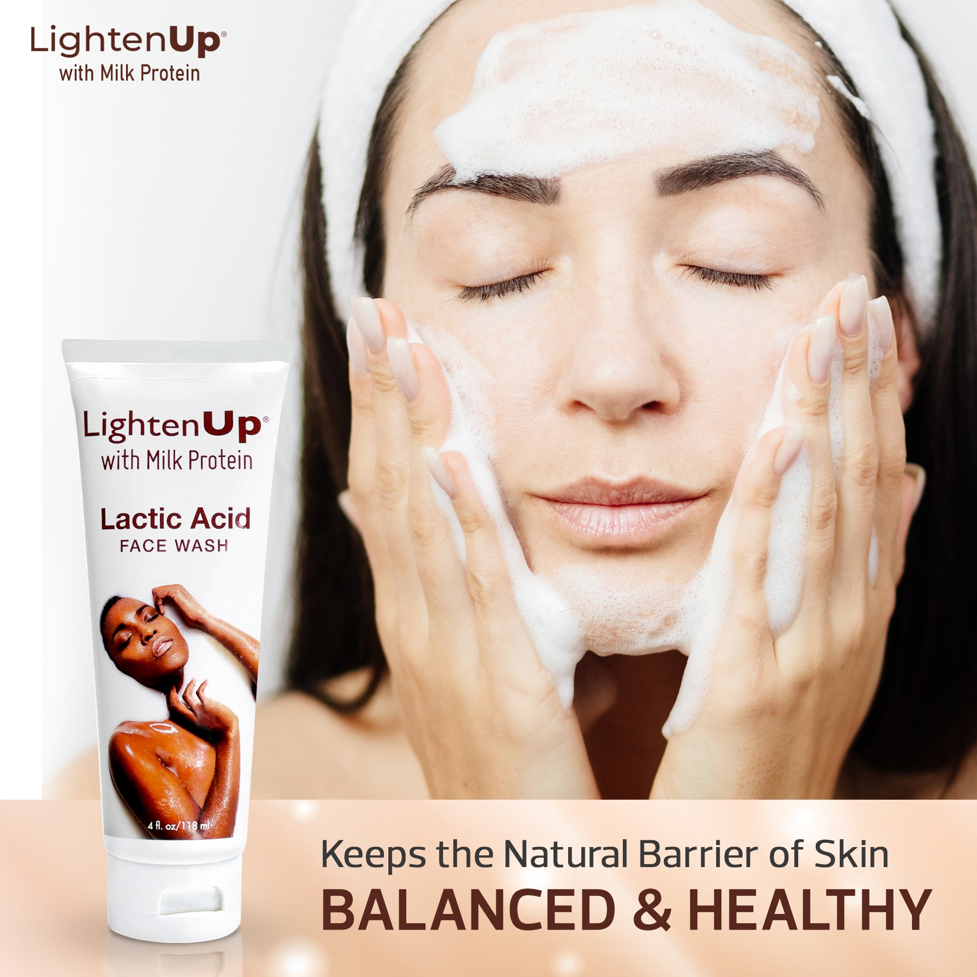 LightenUp Milk Protein Face Wash 4 oz