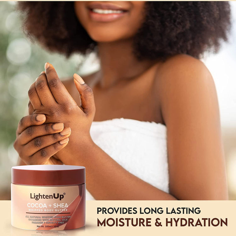 LightenUp Plus Cocoa Shea Body Butter Jar 300ml / 10 fl oz