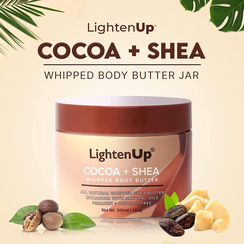 LightenUp Plus Cocoa Shea Body Butter Jar 300ml / 10 fl oz