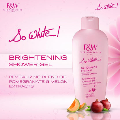 FAIR & WHITE So White Refreshing Brightening Body Wash - 1000ml