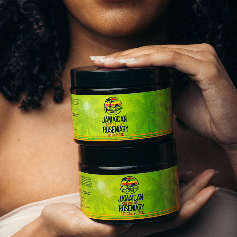 Jamaican Amber Jamaican Castor Oil & Rosemary Hair Styling Butter 12 oz/354 ml