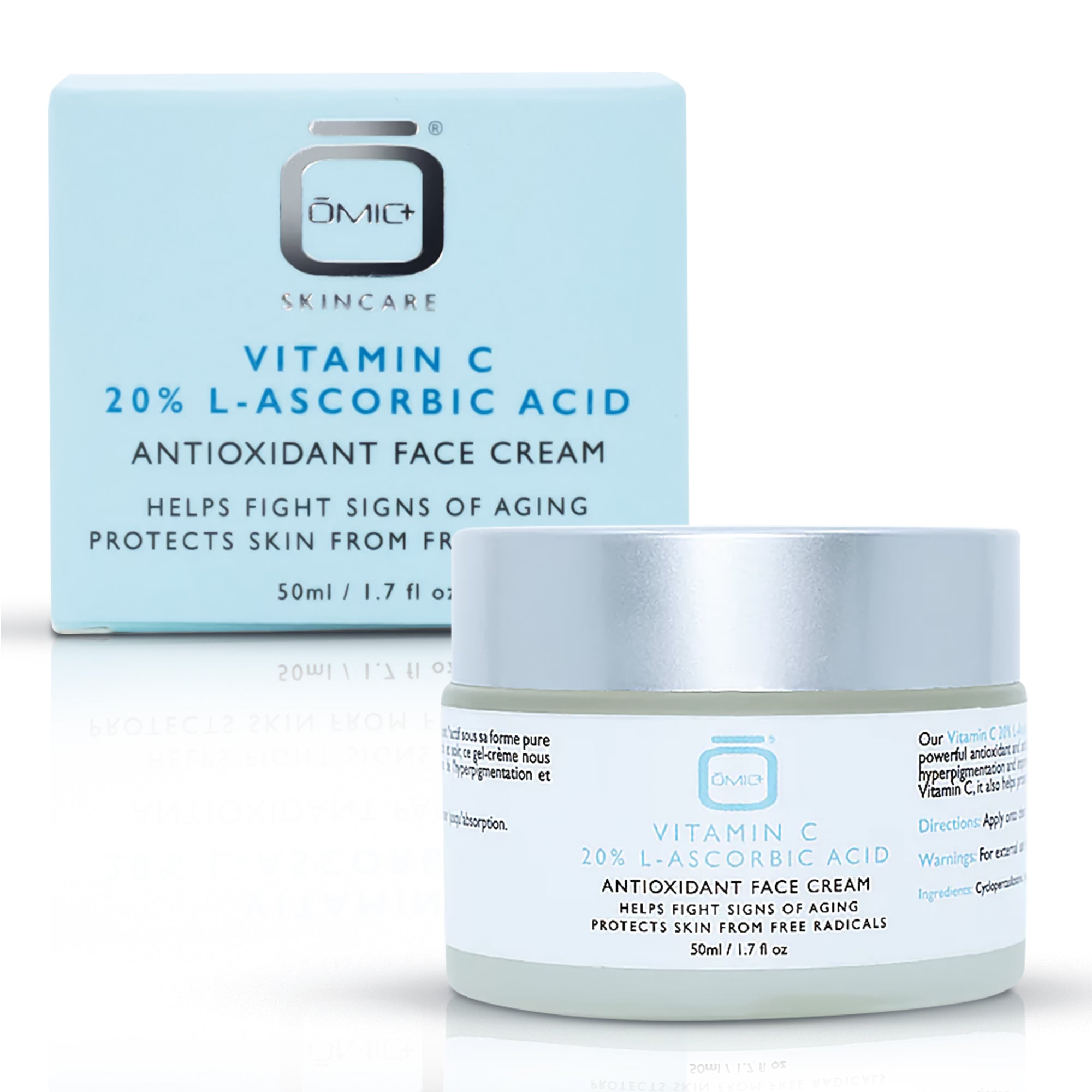 Omic+ Vitamin C Cream 20% L-Ascorbic Acid 50ml Jar
