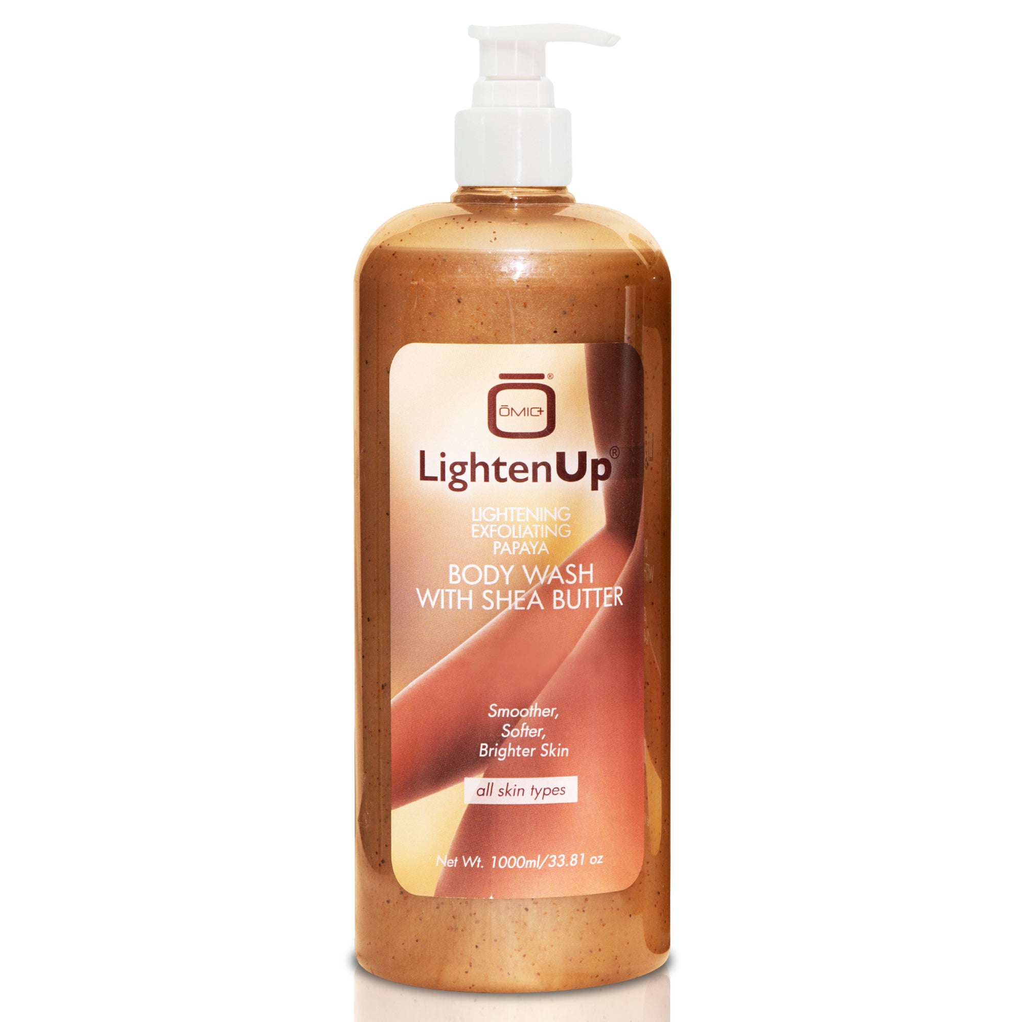 Omic LightenUp PLUS Exfoliating Papaya Body Wash with Shea Butter - 1000ml / 33.81 Oz