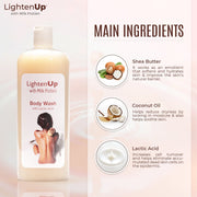 Omic Lightenup Lactic Acid Shea Butter Shower Gel - 1000ml Mitchell Brands - Mitchell Brands - Skin Lightening, Skin Brightening, Fade Dark Spots, Shea Butter, Hair Growth Products