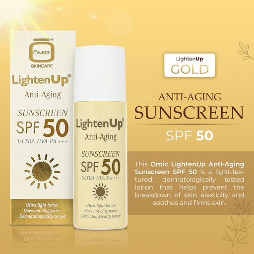 Omic LightenUp Anti-Aging Sunscreen SPF 50 LightenUp - Mitchell Brands - Skin Lightening, Skin Brightening, Fade Dark Spots, Shea Butter, Hair Growth Products