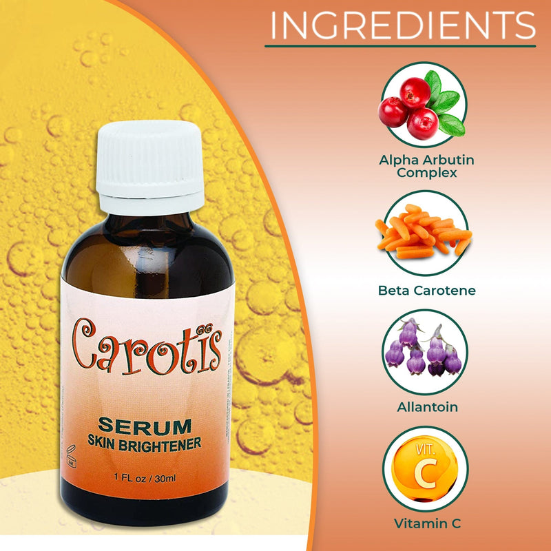 Carotis Brightening Serum - 30ml / 1 fl oz Carotis - Mitchell Brands - Skin Lightening, Skin Brightening, Fade Dark Spots, Shea Butter, Hair Growth Products