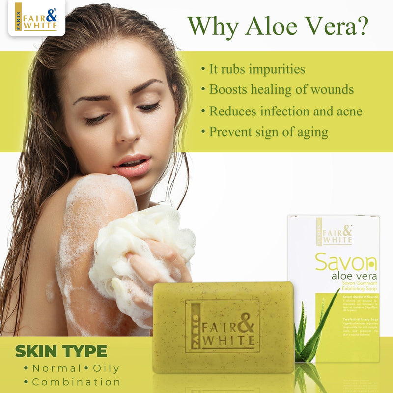 Fair & White Original Aloe Vera Jabón Exfoliante - 200g / 7 oz