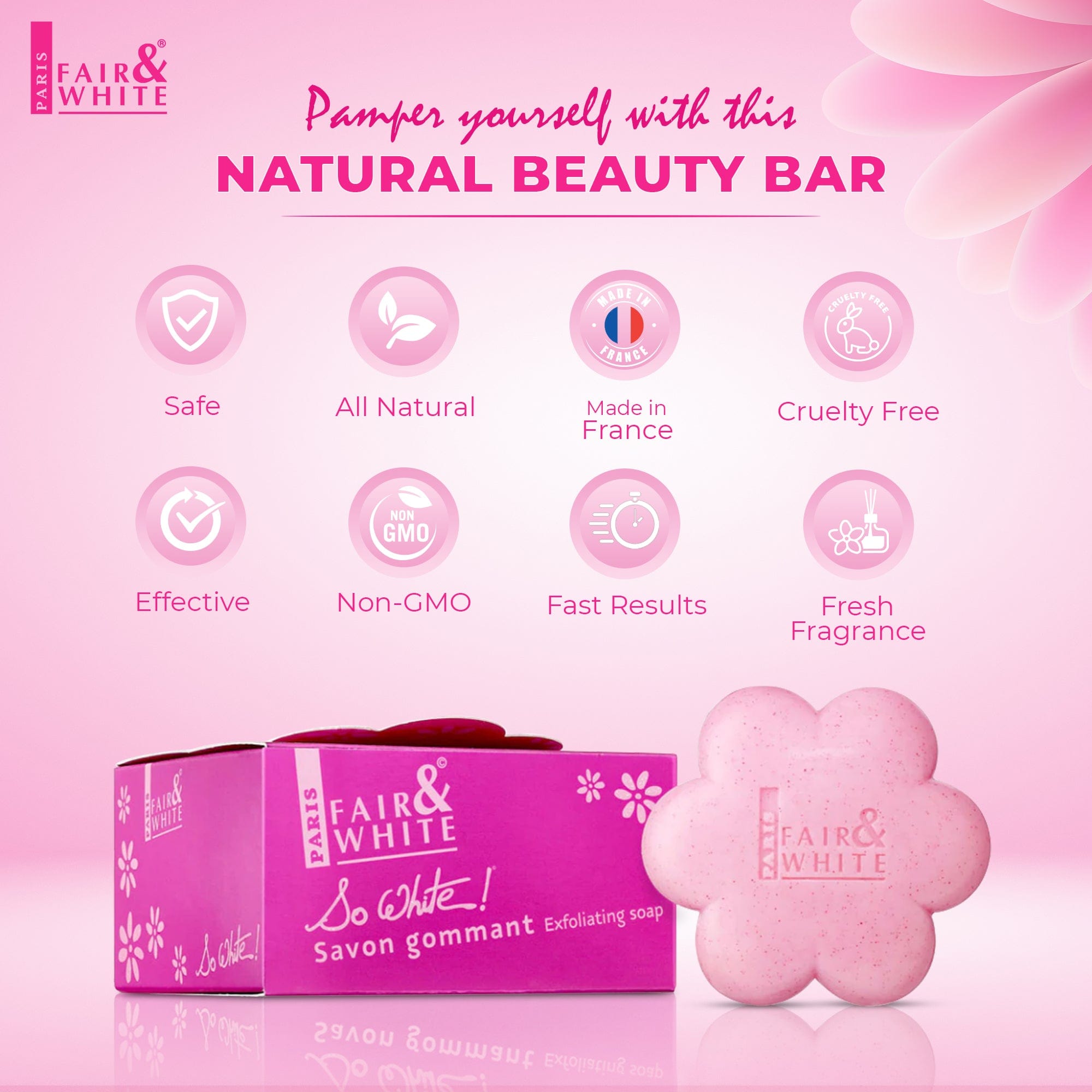 Fair & White So White Exfoliating Soap - Gentle Cleansing Bar