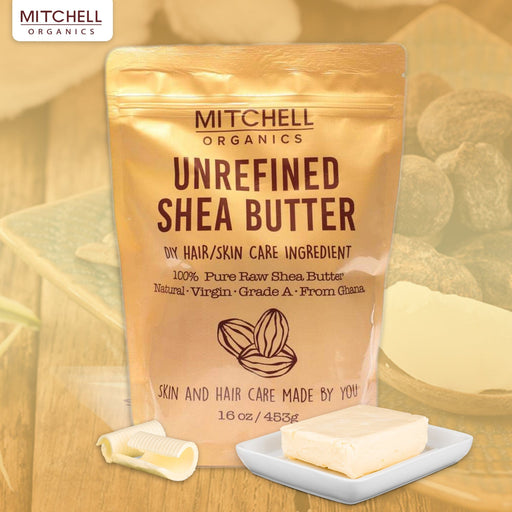 Mitchell Organics Unrefined Shea Butter Bar 16oz Mitchell Group USA, LLC - Mitchell Brands - Skin Lightening, Skin Brightening, Fade Dark Spots, Shea Butter, Hair Growth Products